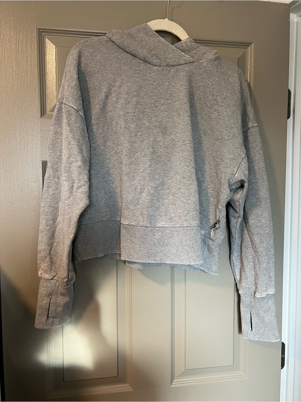 Gray Cropped Hoodie